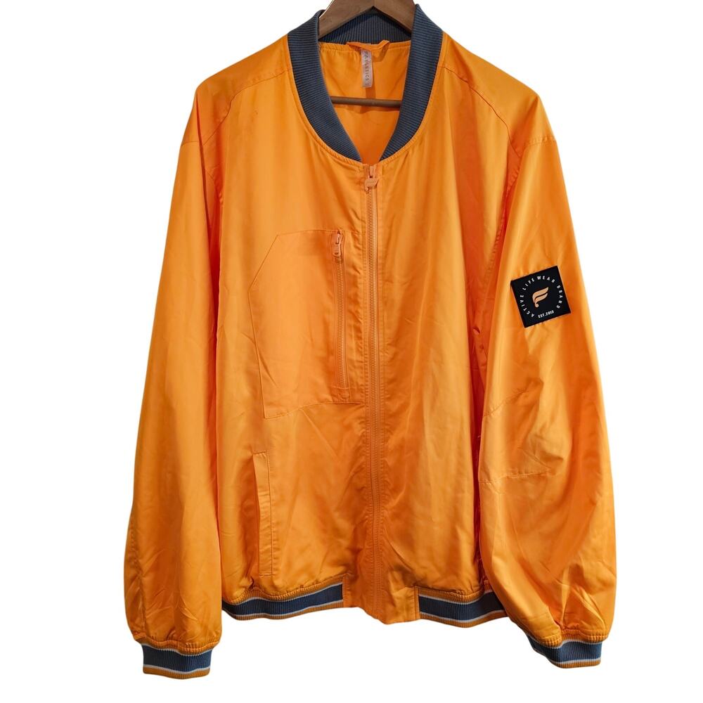 Fabletics Satin Bomber Jacket Womens 3X Yellow Athleisure Sports Gym Utility